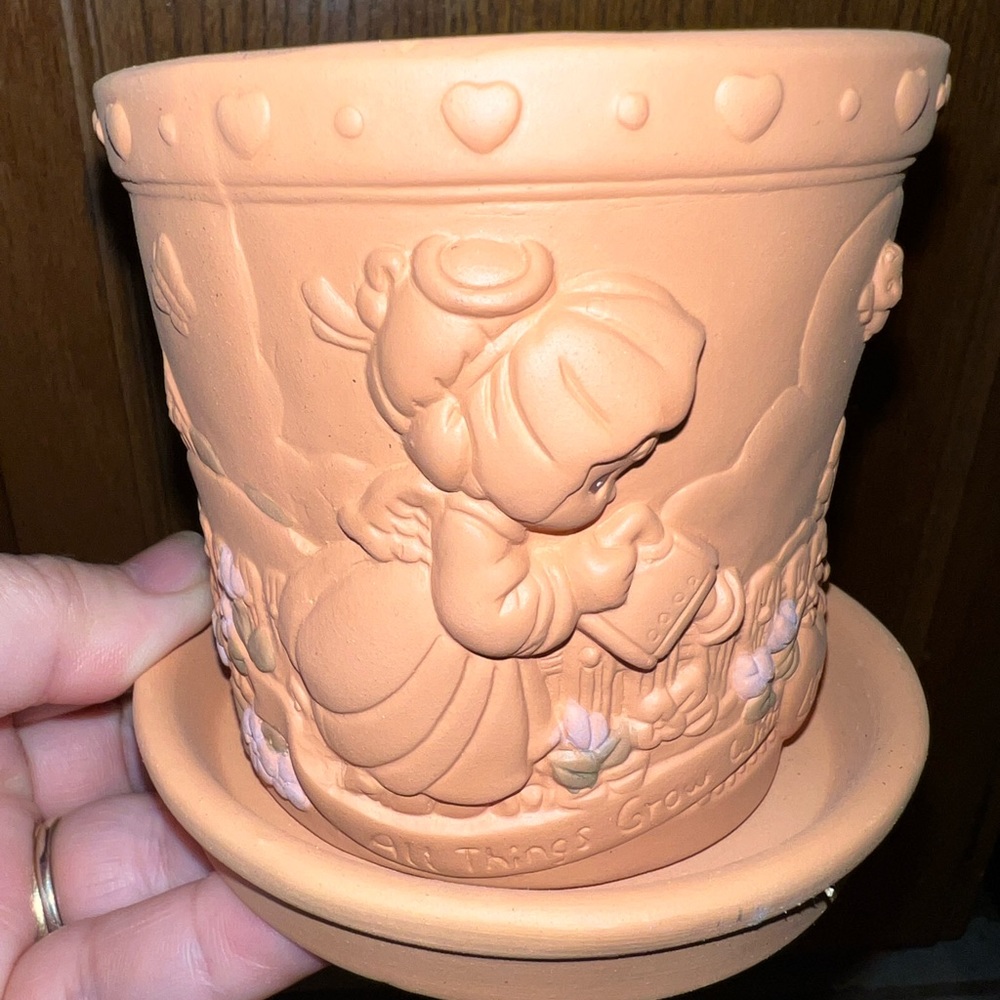 Precious moments terra cotta growable pot